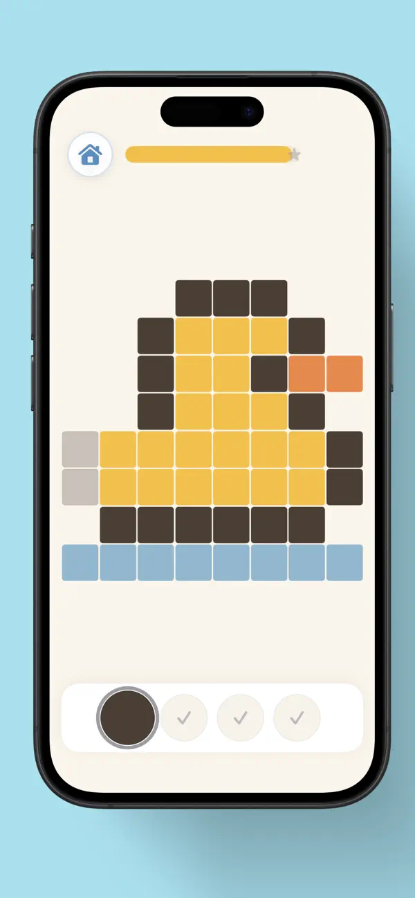 A Jay Mosaic duck being coloured, with the colour tray at the bottom